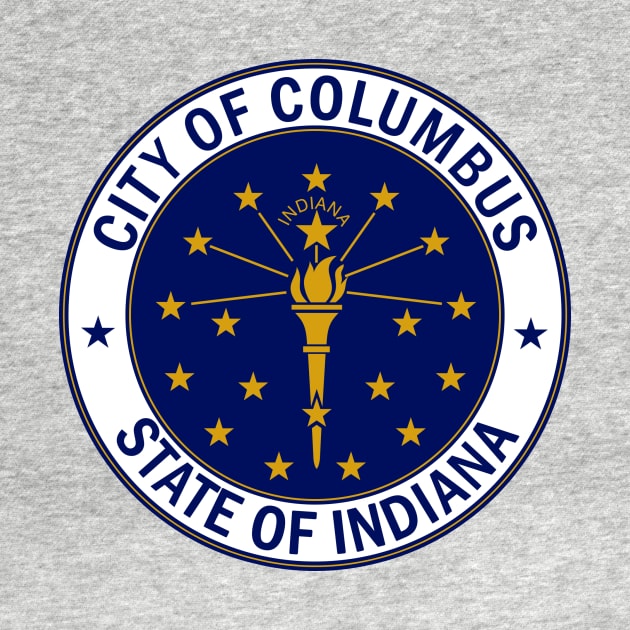 City of Columbus IN the state of Indiana Flag by Lizzy Design